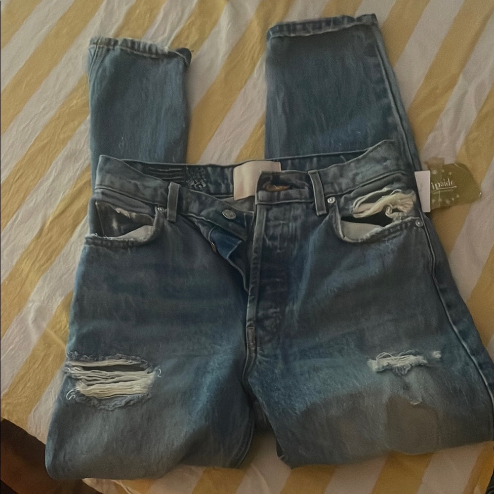 REVICE Blue Relaxed Jeans with Distressed Details